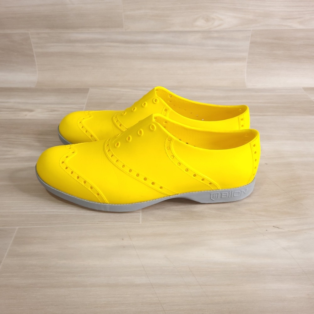 Biion Golf Brights Oxford Wingtip Shoes Unisex Yellow M 8 W 10 Slip On Spinless